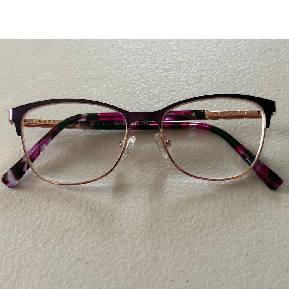 Marcolin Womens Eyeglasses MA5026 082 Matte Violet Cateye 52 15 140